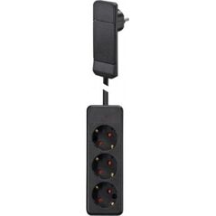 Bachmann Wtyczka płaska BACHMANN SmartPlug z 3 gniazdami z uziemieniem, czarna, 1,6 m