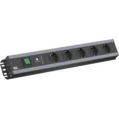 Bachmann Listwa zasilająca BACHMANN, 5x gniazdo z uziemieniem, z wyłącznikiem, 2x ładowarka USB, odpowiednia do szafy 19, 2 m