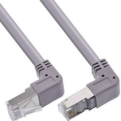 Καλώδιο Patch InLine InLine® με γωνία πάνω/κάτω, S/FTP (PiMf), Cat.6, 250MHz, PVC, γκρι, 0.46m
