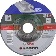 Bosch zestaw tarcz tnących do metalu 125x22,23x2,5 mm 5 sztuk (2609256333)