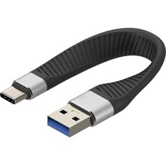 Kabel USB Techly USB-C - USB-C 0.12 m Czarny (ICOC USBC-FL-U322)