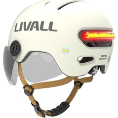 Livall Kask L23 biały 54-58cm z szybką ochronną LED/SOS