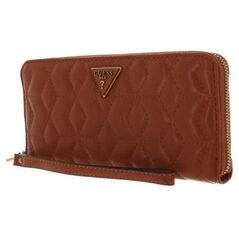 Πορτοφόλι Guess, Elenia, Υφασμάτινο, SLG Large Zip, Cognac, Για Γυναίκες