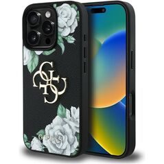 Etui Guess Grained Roses Big 4G logo do  iPhone 16 Pro Max czarny
