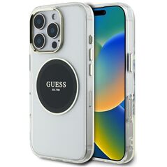 Etui Guess IML Metal Colored Circle      Classic Logo MagSafe do iPhone 16 Pro Max czarny