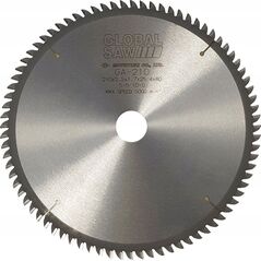 GLOBAL SAW Piła tarczowa do cięcia aluminium GLOBAL SAW 210 x 2,2/1,7 x 25,4mm / 80z CERMET
