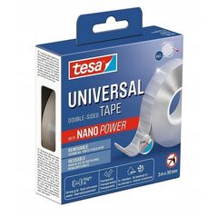 Taśma montaż.dwustr.nano power 3m:30mm transprentna