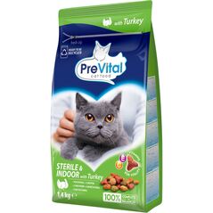 PREVITAL Sterile - Z indykiem karma sucha - Pełnoporcjowa karma dla dorosłych kotów - 1,4kg.