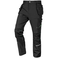 Spodnie robocze Mix&Match, 4 way stretch, z kaburami, Cordura, czarne, rozmiar L