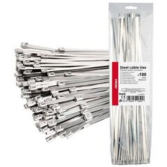 Opaski zaciskowe metalowe ze stali nierdzewnej 4.6x400mm 100 szt. amio-04325