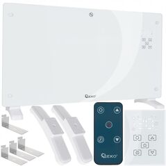 Γυάλινο λευκό θερμαντικό σώμα με LCD, τηλεχειριστήριο και WiFi 2500W (1)