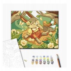 Ζωγραφική με αριθμούς BRUSHME, 30x40 cm, kids, κουνελάκια στο πικνίκ, 1 τεμ.