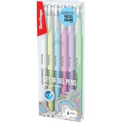 Berlingo DŁUGOPIS ŻELOWY BERLINGO BRILLANT GLITTER PASTELOWY 0,8MM KPL 6 SZTUK