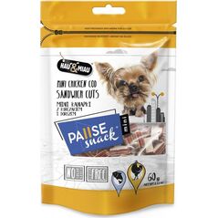 Hau&Miau Pausesnack przysmak dla psa, mini kanapki z kurczakiem i dorszem 60g