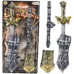 Zestaw Rycerski Gladiator Miecz Ochraniacze Pas Zdobione