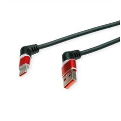 ROLINE Περιστρεφόμενο καλώδιο USB 2.0 360°, C - A, M/M, 60W, κόκκινο-μαύρο, 2 m