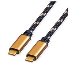 Καλώδιο ROLINE GOLD USB4 Gen3x2, με Emark, C-C, M/M, 100W, μαύρο/χρυσό, 2 μ