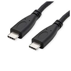 Καλώδιο ROLINE USB 3.2 Gen 2, PD (Power Delivery) 20V5A, με Emark, C-C, M/M, μαύρο, 1 m