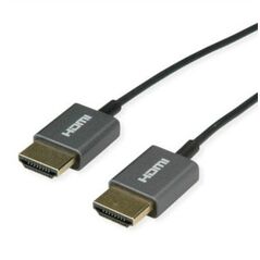 Καλώδιο ROLINE HDMI 8K (7680 x 4320) Ultra HD + Ethernet, M/M, ομοαξονικό, εξαιρετικά λεπτό, μαύρο, 1,5 μ