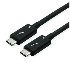 Καλώδιο ROLINE Thunderbolt™ 5, 80 Gbit/s, 240 W, C-C, M/M, παθητικό, μαύρο, 0,8 m