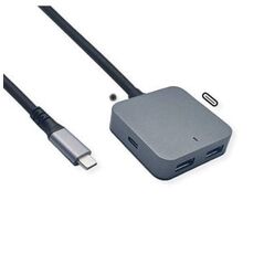 VALUE USB 3.2 Gen 2 συγκεντρωτής, 4 θύρες (2x A + 2x C), με καλώδιο επέκτασης, 3 μ