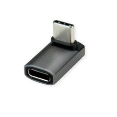 Προσαρμογέας ROLINE, USB4 Gen 3x2, αλουμίνιο, πλάτος 90°, τύπος C, M/F, ασημί