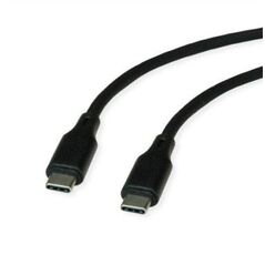 ROLINE Καλώδιο USB 2.0, C-C, M/M, 60W, σιλικόνης, μαύρο, 1 m