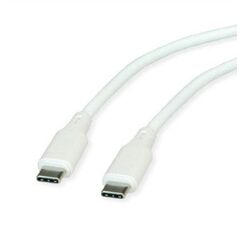 ROLINE Καλώδιο USB 2.0, C-C, M/M, 60W, σιλικόνης, λευκό, 1 μ