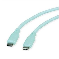 Καλώδιο ROLINE USB 2.0, C-C, M/M, 60W, σιλικόνης, πράσινο, 1 m