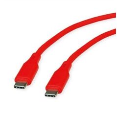 Καλώδιο ROLINE USB 2.0, C-C, M/M, 60W, σιλικόνης, κόκκινο, 1 m