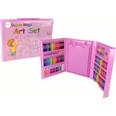 LeanToys Zestaw Artystyczny Walizka Różowa 208 Elementów