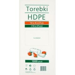 Torebki HDPE 10x4x27 cm (18x27 cm) 1000 sztuk  [120|37]