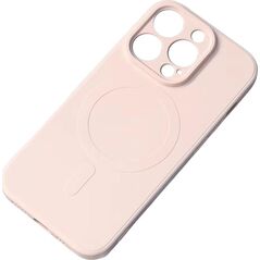 Hurtel Silikonowe etui kompatybilne z MagSafe do iPhone 15 Plus Silicone Case - kremowy