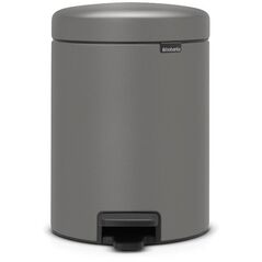 Κάδος απορριμμάτων BRABANTIA με πεντάλ NewIcon 5L Mineral Concrete Grey 126284