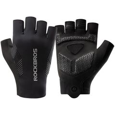 Rękawiczki rowerowe Rockbros wiosna/lato/jesień, krótkie palce, rozmiar: XL - czarne