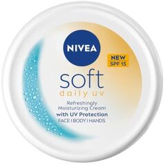 NIVEA_Soft Daily UV ενυδατική κρέμα με προστασία UV για πρόσωπο, σώμα και χέρια SPF15 200ml