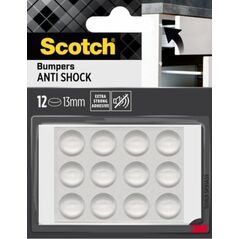 Odbojniki wygłuszające SCOTCH, samoprzylepne, okrągłe, 13mm, 12 szt., przezroczyste