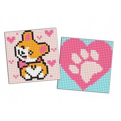 Diamentowa mozaika na naklejce IDEYKA, 9x9 cm, kids, corgi, 2 szt.