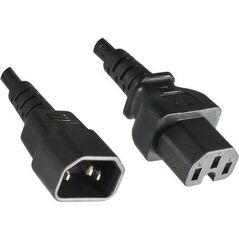 Kabel zasilający EFB EFB Warmgeräteverl. C14 180°-C15 180°,sw,2.0m,3x1.00mm