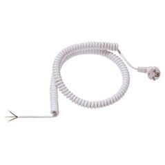 BACHMANN Kabel spiralny 0,5-2m biały, H05VV-F 3G1,5mm AEH/CEE7/7