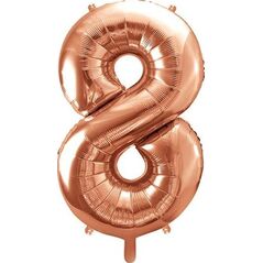 Party Deco Balon foliowy Cyfra "8", 86cm, różowe złoto uniwersalny