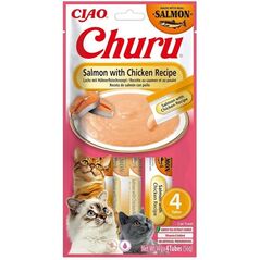 INABA CAT CHURU ΣΟΛΟΜΟΣ ΜΕ ΚΟΤΟΠΟΥΛΟ λιχουδιά για γάτες 4x14g (56g)