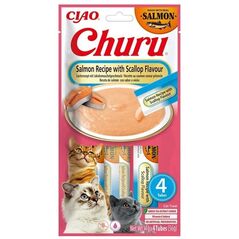 INABA CAT CHURU SALMON WITH SCALLOP 4x14g (56g)
