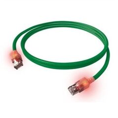 Kabel krosowy EasyLan S/FTP DualBoot LED Cat.6A, RJ45 / RJ45, LSOH, zielony, 1,5 m