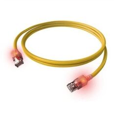 Kabel krosowy EasyLan S/FTP DualBoot LED Cat.6A, RJ45 / RJ45, LSOH, żółty, 7,5 m