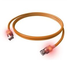 Kabel krosowy EasyLan S/FTP DualBoot LED Cat.6A, RJ45 / RJ45, LSOH, pomarańczowy, 1 m