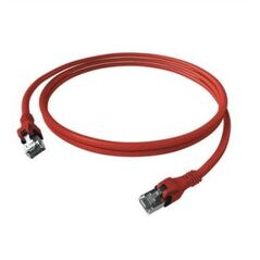 EasyLan DualBoot PushPull Patch Cable Cat.6A (Class EA), S/FTP, RJ45 / RJ45, czerwony, 5 m