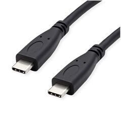 Καλώδιο ROLINE RM USB 3.2 Gen 2, PD (Power Delivery) 20V5A, με Emark, C-C, M/M, μαύρο, 1 m