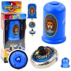 Zestaw Wyrzutnia Z Bączkiem Latający Dysk Lew Niebieski LEAN Toys