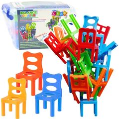 Gra Zręcznościowa Spadające Balansujące Krzesła 36 Elementów Kolorowe LEAN Toys